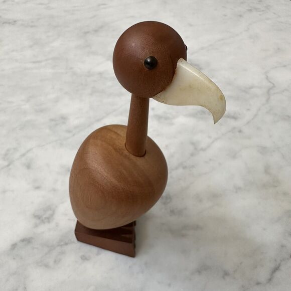 Senshukai Royal Pet Condor Bird Wooden Figurine w/ Card Japan Mid-Century 60-70s - Picture 3 of 14